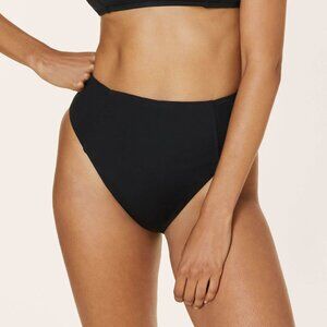 Andie The High Waist Cheeky Bikini Bottom - Flat - Black Size MBLACK / M